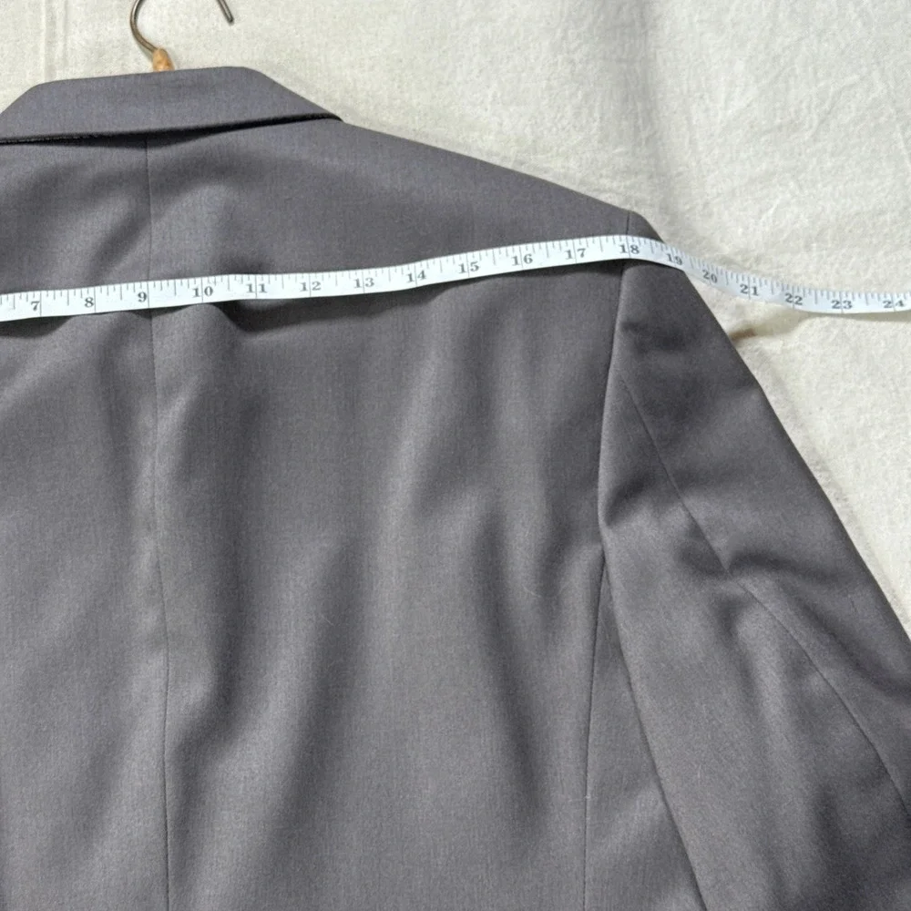 Andre Villard Men's Charcoal Gray Blazer Size 40S 100% Wool Double Breasted